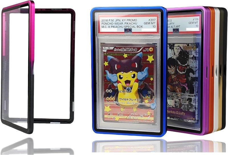 RedCap Magnetic Aluminum Graded PSA Slab Guard UV Resistant Glass 35PT Premium Protector Display Case For Standard PSA CGC Graded Sport Trading Cards - Nocturne Violet - Image 1
